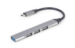 Gembird HUB USB typu C 4-portowy USB 3.0x1, USB 2.0x3, srebrny