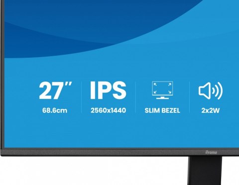 IIYAMA Monitor 27 cali X2791QS-B1 IPS, QHD, 120Hz, HDMI, DP, 2xUSB, 1500:1, 350cd, 2x2W, cienka ramka z 4 stron