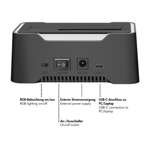 LogiLink Stacja dokująca USB-C do HDD/SDD 2.5/3.5'