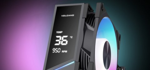 MODECOM Chłodzenie powietrzne Volcano 0C T102 LCD ARGB 120 czarne