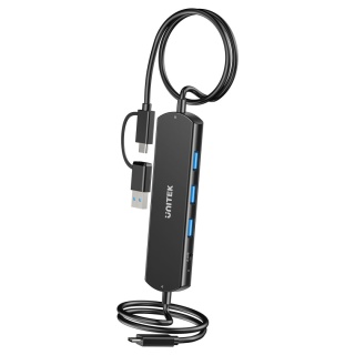 Hub USB KVM Unitek U1344A 10Gbps 3x USB A USB C dla 2 komputerów kompaktowy