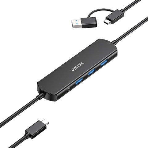 Hub USB KVM Unitek U1344A 10Gbps 3x USB A USB C dla 2 komputerów kompaktowy