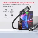 Kabel Przewód Unitek C14158ABK01 USB-C Do USB-C PD 60 W 3 m Z Wyświetlaczem