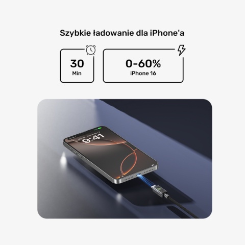Kabel Przewód Unitek C14158ABK01 USB-C Do USB-C PD 60 W 3 m Z Wyświetlaczem