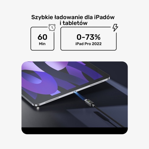 Kabel Przewód Unitek C14158ABK01 USB-C Do USB-C PD 60 W 3 m Z Wyświetlaczem