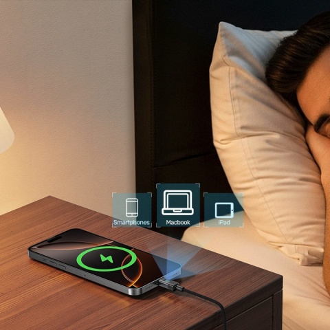 Kabel Przewód Unitek USB-C PD 60 W 480 Mbps 2 m Z Wyświetlaczem W Oplocie