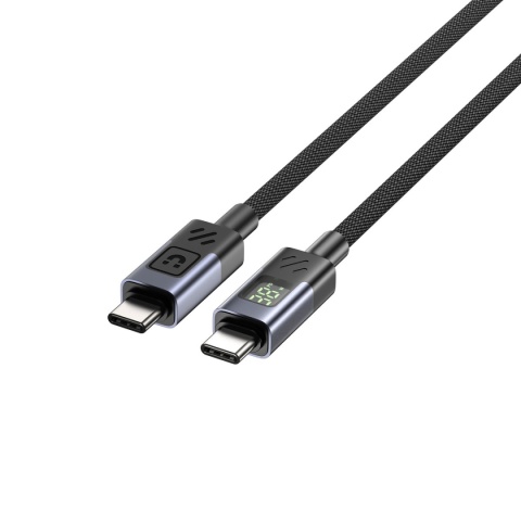 Kabel Przewód Unitek USB-C PD 60 W 480 Mbps 2 m Z Wyświetlaczem W Oplocie