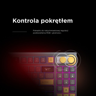 Klawiatura Rampage Cyclone gamingowa RGB 90% pokrętło Anti Ghosting 26