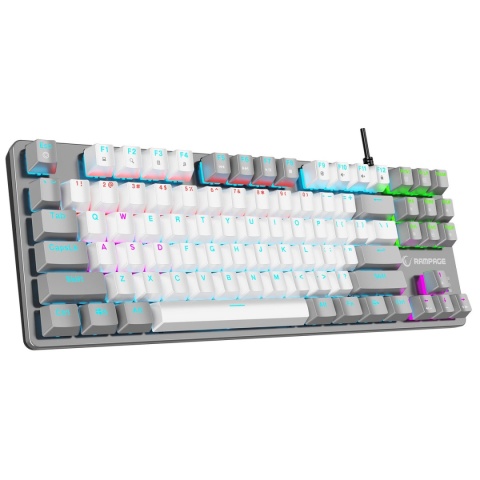 Klawiatura mechaniczna Rampage SNUG K14 TKL RGB Red biało-szara gamingowa