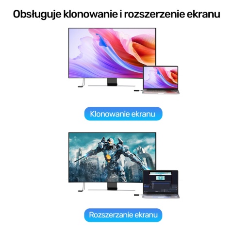 Nadajnik HDMI Unitek V1184A01 bezprzewodowy 50m USB C Full HD 60Hz czarny