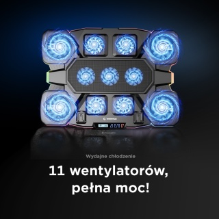 Podstawka Chłodząca Rampage Glacier USB-C 2600 RPM Pod Laptopa 14-17"