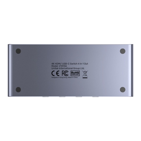 Przełącznik Switch KVM Unitek V1313AGY HDMI USB-C 4K 4 Wejścia 1 Wyjście