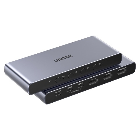 Przełącznik Switch KVM Unitek V1313AGY HDMI USB-C 4K 4 Wejścia 1 Wyjście