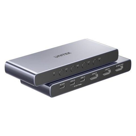 Przełącznik Switch KVM Unitek V1313AGY HDMI USB-C 4K 4 Wejścia 1 Wyjście
