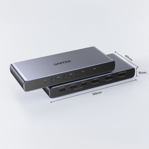 Przełącznik Switch KVM Unitek V1313AGY HDMI USB-C 4K 4 Wejścia 1 Wyjście
