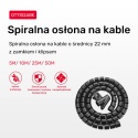 Spiralny organizer kabli Unitek 5 m 22 mm czarny wytrzymały estetyczny
