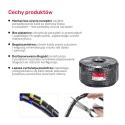 Spiralny organizer kabli Unitek 5 m 22 mm czarny wytrzymały estetyczny