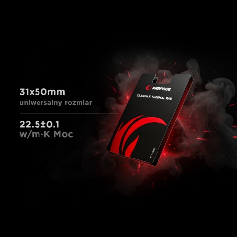 Termopad Rampage XTP-002 PTM 31 x 50 x 0,2 mm 22,5 W/mK 0,011 °C/W Szary