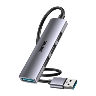 Unitek H1208C hub USB A 4 porty 5 Gbps 3x 480 Mbps aluminiowy kompaktowy
