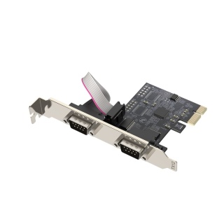Unitek Y-7504B karta PCIe 2x RS-232 DB9 low profile profesjonalny kontroler