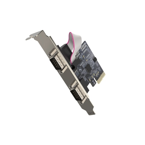 Unitek Y-7504B karta PCIe 2x RS-232 DB9 low profile profesjonalny kontroler