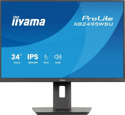 IIYAMA Monitor 24 cale XB2495WSU-B1 IPS,16:10,350cd,4ms,HDMI, 100Hz,1500:1, 4xUSB,2x2W,HAS150 (PIVOT)