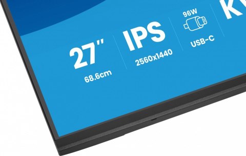 IIYAMA Monitor 27 cali XB2797QSNP-B1 IPS,QHD,USB-c Dock 96W,HDMI, 350cd,1ms, DP, DisplayPort x1 (Daisy Chain MST max. 2560 x1440), USB