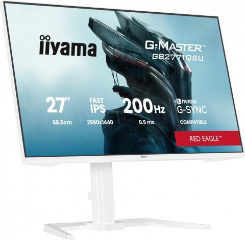 IIYAMA Monitor 27 cali GB2771QSU-W1 QHD,Fast IPS,200Hz,HAS (150) PIVOT, 2xUSB 3.2, 2xUSB C, 0,5ms, 2xHDMI, DP, 350cd,Adaptive G-SY
