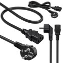 Qoltec Kabel zasilający | wtyczka kątowa SCHUKO CEE 7/7 (E/F) | IEC C13 | 3x0.5mm2 | czysta miedź | 1.5m