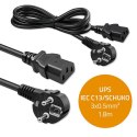 Qoltec Kabel zasilający | wtyczka kątowa SCHUKO CEE 7/7 (E/F) | IEC C133x0.5mm2 | czysta miedź Cu | 1.8m