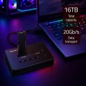 Qoltec Stacja dokujšca dysków SSD M.2 NVMe | PCIe | USB-C | 20Gb/s | DUAL 2x8TB | klonowanie offline