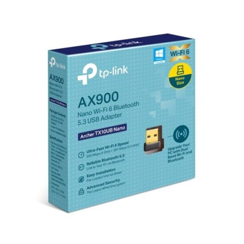 TP-LINK Karta sieciowa Archer TX10UB Nano AX900 Nano Dual Band Wi-Fi 6 Bluetooth 5.3 USB Adapter