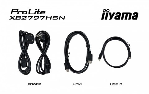 IIYAMA Monitor 27 cali XB2797HSN-B1 IPS,FHD,HAS150 ,350cd,1ms HDMI, DP,USB-C DOCK 65W, 4xUSB HUB, RJ45