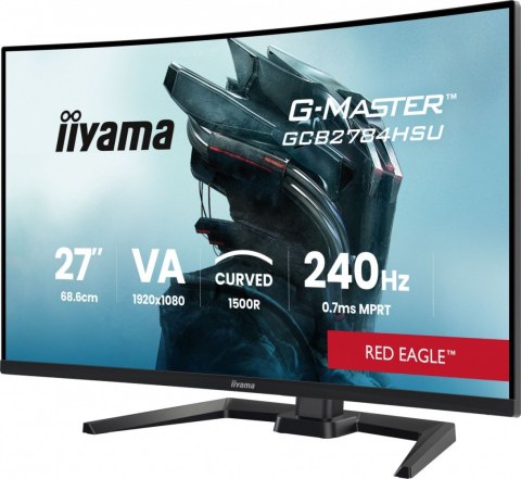 IIYAMA Monitor 27 cali GCB2784HSU-B1 FHD, 0.7ms, VA, 1500R, 240Hz, 2xHDMI, DP, 2xUSB, FreeSync Premium -1920x1080 (48-240Hz), HDR10, 2x