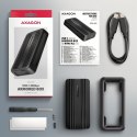 AXAGON EEM2-40G Obudowa zewnętrzna aluminiowa USB4 Gen 3x2 M.2 SSD NVMe 40Gbps passive, USB-C cable, silicon sleeve