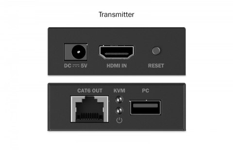 Digitus Przedłużacz (extender) po skrętce kat.6 HDMI 4K/30Hz z KVM USB 1.1 do 40m/70m, max. 253 odbiorniki, sterowanie IR - zestaw (odbi