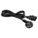 Qoltec Kabel zasilający | wtyczka kątowa SCHUKO CEE 7/7 (E/F) | IEC C13 | 3x0.75mm2 | Czysta miedź Cu | 2m