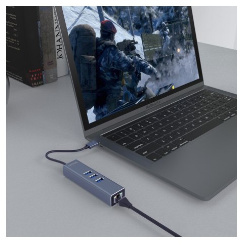 Savio Hub AK-58 3-portowy USB-A 3.1 Gen 1 z adapterem RJ-45 Gigabit Ethernet