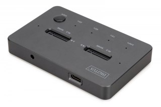 Digitus Stacja dokująca dysków z funkcją klonowania | USB-C 3.2 Gen2 10Gbps | SSD M.2 NVMe (max. 2x 4TB) | Funkcja Offline Clone | Czarn