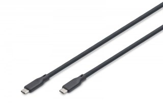Digitus Kabel połączeniowy silikonowy USB-C-USB-C | USB 4 ver.2.0 80Gbps | 8K@60Hz | PD 3.1 240W| 0,5m | czarny