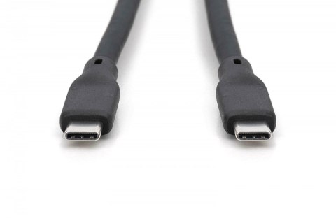 Digitus Kabel połączeniowy silikonowy USB-C-USB-C | USB 4 ver.2.0 80Gbps | 8K@60Hz | PD 3.1 240W| 1,0m | czarny