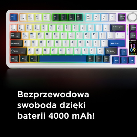 Klawiatura Rampage Quell Pro mechaniczna bezprzewodowa gaming hot swap RGB