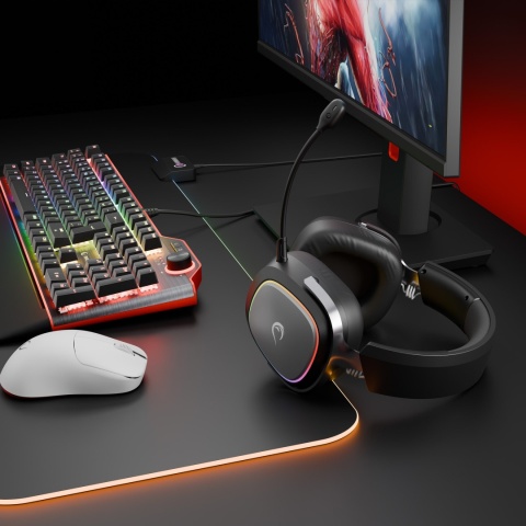 Słuchawki Gamingowe Nauszne Rampage RETSU Bezprzewodowe RGB Do 50 h