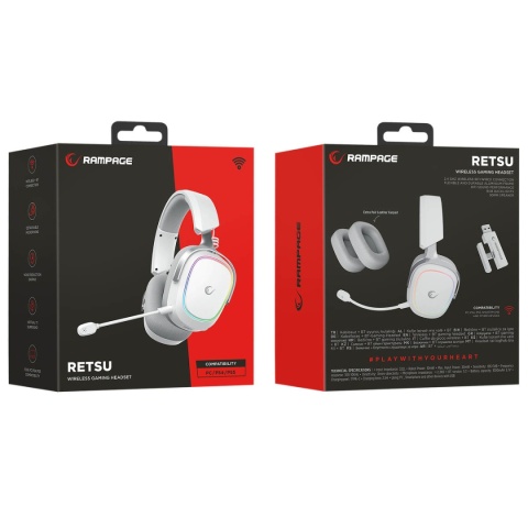 Słuchawki Nauszne Gamingowe Rampage Bezprzewodowe Bluetooth Z Mikrofonem