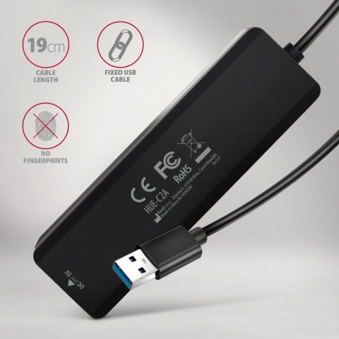 AXAGON HUB 4-portowy 5gbps 2x USB-A 2x USB-C, USB-C power in 19 cm kabel HUE-C2A