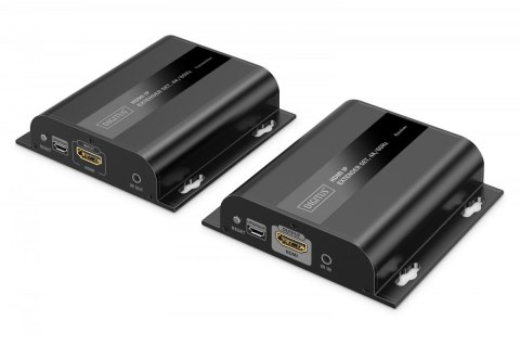 Digitus Przedłużacz (extender) po skrętce kat.6 HDMI 4K/60Hz przez IP 1G lub do 120m/200m, max. 253 odbiorniki, sterowanie IR - zestaw (