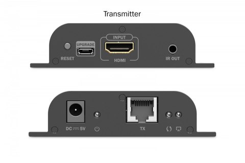 Digitus Przedłużacz (extender) po skrętce kat.6 HDMI 4K/60Hz przez IP 1G lub do 120m/200m, max. 253 odbiorniki, sterowanie IR - zestaw (