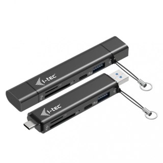 I-tec Czytnik kart USB-C/USB-A Dongle SD TF 2xUSB