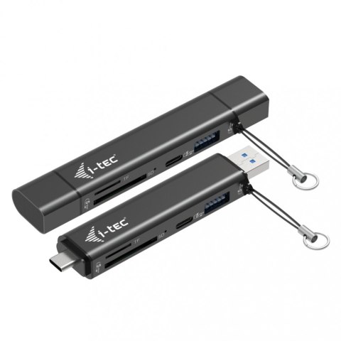 I-tec Czytnik kart USB-C/USB-A Dongle SD TF 2xUSB