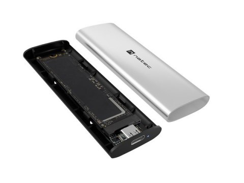 Natec Obudowa SSD zewnętrzna RHINO M.2 NVME USB-C 3.2 arctic silver